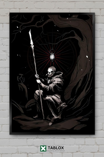 tablomaxtbx Carte de tarot Hermit Ermiş, poster fantastic, cadru artistic, pi...