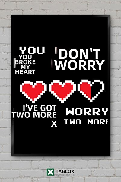 tablomaxtbx Gamer Pixel Hearts Hearts Player Retro Artă înrămată Tablou decor...