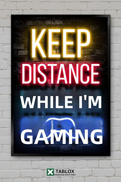 tablomaxtbx Gaming Game Neon Light Quotes Sayings Poster Frame Look Decorativ...