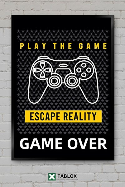 tablomaxtbx Game Over Το παιχνίδι έχει τελειώσει Gamer Neon Αφίσα τοίχου με δ...