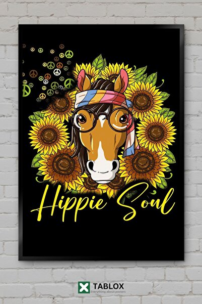 tablomaxtbx Suflet Hippie, Cal, Natură, Poster Vintage, Artă, Tablou Decorati...