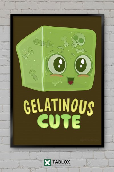 tablomaxtbx Gelatinous Cute Slime Game Character Framed Decorative Mdf Painting