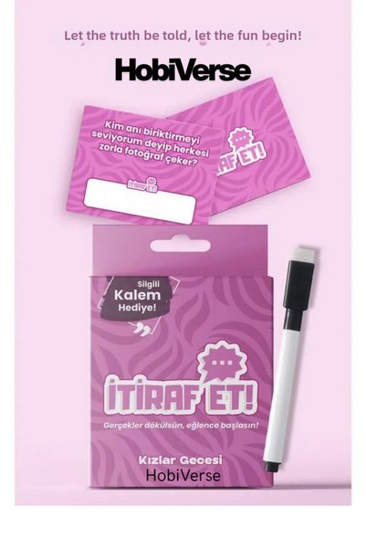 Hobiverse Confession Girls' Night Fun Hobby with Pen Gift +4 Years Old Card Game