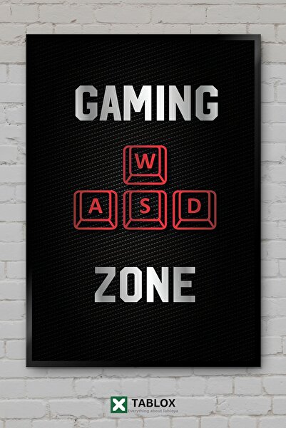 tablomaxtbx Gaming Zone Gaming Zone Gamer Neon Poster de perete înrămat Tablo...