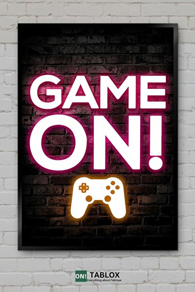 tablomaxtbx Game On Gaming Jocul a început Poster Neon Gamer Aspect cu ramă T...