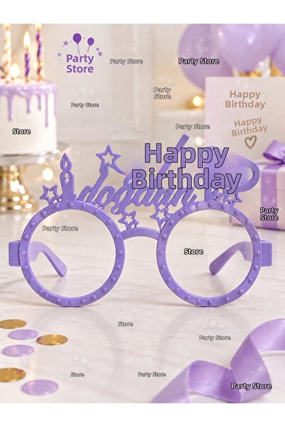 Parti Dükkanı Happy Birthday Purple Mika Party Glasses – Birthday Photo Shoot...