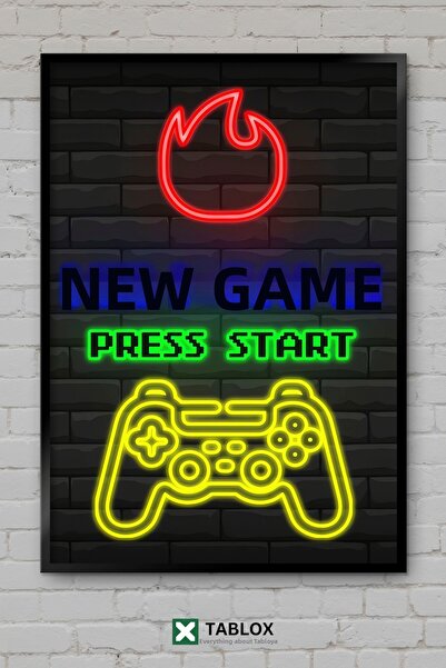 tablomaxtbx Poster Gaming Gamer Neon Gamer Decor Artă de perete Tablou decora...
