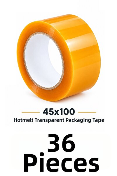 MTKardeşler 36 τεμάχια ταινίας κολλητικής ταινίας 45 mm X 100 Mt, διαφανής ισ...