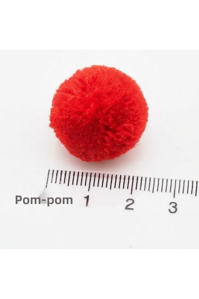 DUCK HOBY 50 bucăți pompoane roșii de 2 cm, pompoane moi, pompoane din pâslă, pompoane din lână, pompoane pentru pisici