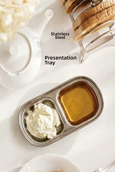 HOMENIVA 2-Compartment Stainless Steel Sauce Container – Breakfast Appetizer ...