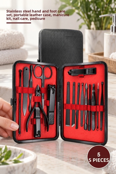Yenilig 5-Piece Manicure Set 17 Pieces – Stainless Steel Hand and Foot Care S...