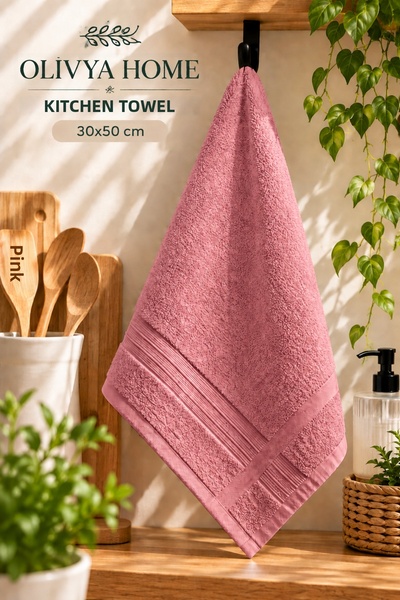 Olivya Home مجموعة من 6 مناشف للمطبخ مقاس 30x50 سم لليدين والوجه
