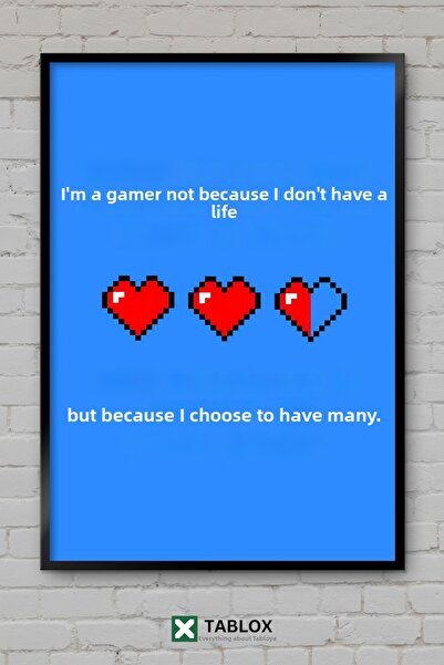 tablomaxtbx Gaming Game Gamers Oyunculari Live Life Poster Frame View Decorat...