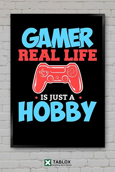 tablomaxtbx Gamer Real Life Is Just a Promise Διακοσμητικός Πίνακας MDF με Κο...