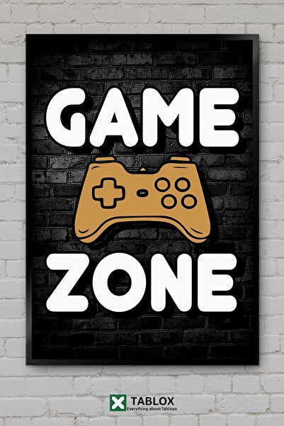 tablomaxtbx Gaming Zone Gaming Zone Gamer Neon Poster de perete înrămat Tablo...