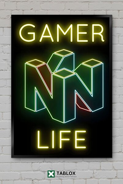 tablomaxtbx Gamer Life Neon Sign Life Sign Gamer Art Διακοσμητικός πίνακας MD...