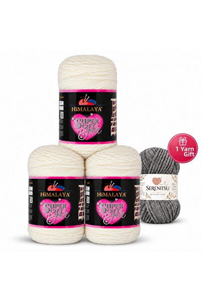 Himalaya Super Soft Yarn, 80812, Shawl Cardigan Sweater Yarn 3X200Gr, Serenit...