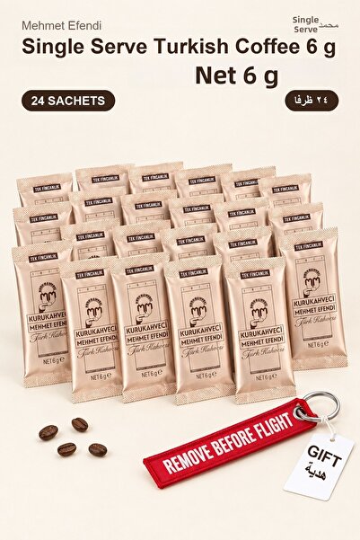 Mehmet Efendi Single Serve Turkish Coffee 6 g X 24 Sachets - Türk Kahvesi