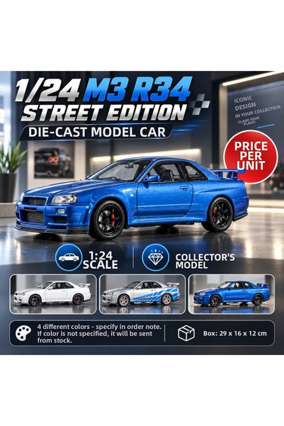 AKN 1/24 M3 R34 Street Edition Model Car (the Price Is for One Piece)