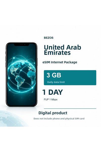 Generic Brand Pachetul de internet eSIM al Emiratele Arabe Unite 3 GB pe zi 1...