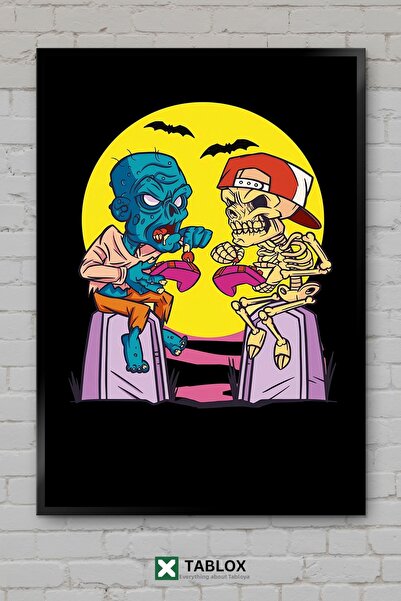 tablomaxtbx Halloween Halloween Skeleton Poster cu aspect de cadru Decorativ ...