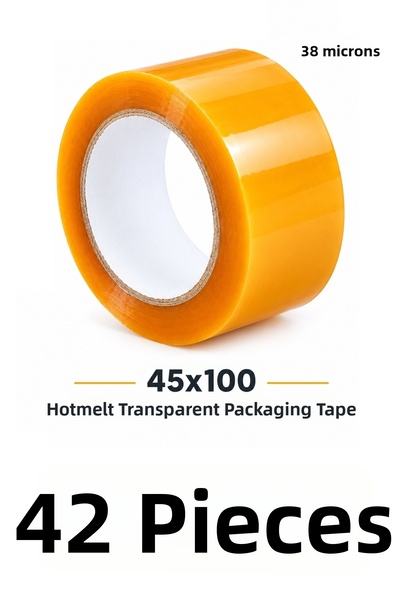 MTKardeşler 42 τεμάχια ταινίας κολλητικής ταινίας 45 mm X 100 Mt Διαφανής ται...
