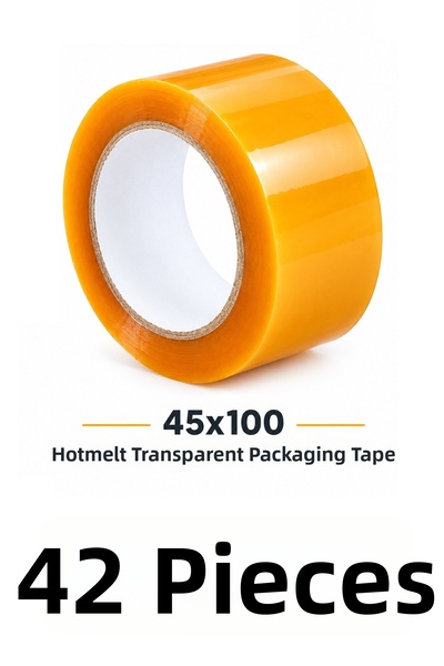 MTKardeşler 42 τεμάχια ταινίας κολλητικής ταινίας 45 mm X 100 Mt, διαφανής ισ...