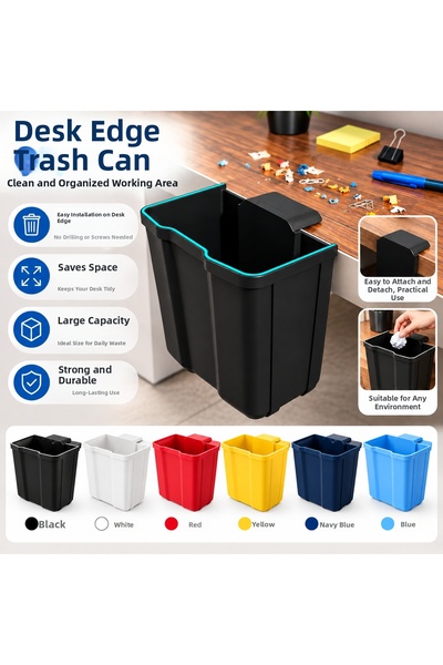 MYE TEKNOLOJİ Tableside Trash Can – Practical Mini Trash Bin with Hanger