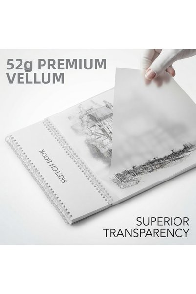 Proton Aydınlatma Sketchbook 2 Pieces A4 30 Sheets 52 Gr Transparent Drawing Paper Spiral Sketchbook