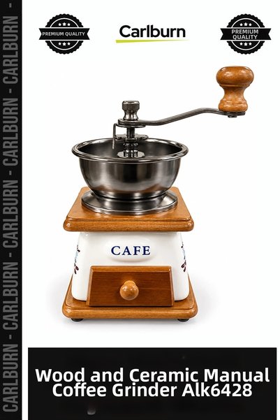 Carlburn Special Edition Kitchen Gift Wooden and Ceramic Body Manual Coffee G...