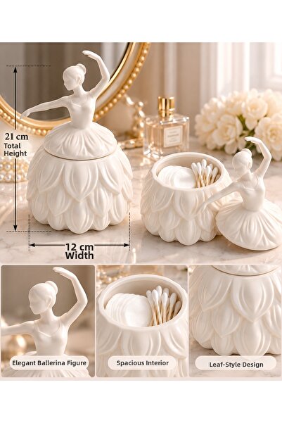 Victoria&Co Decorative Box with Ballerina Figure – Stylish Storage Box for Je...