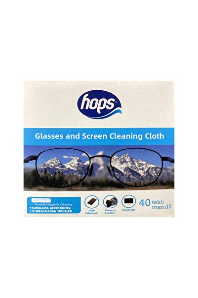 Hops Glasses Cleaning Wipes 40Pcs - Hygienic and Practical Cleaning 3-Pack Ec...