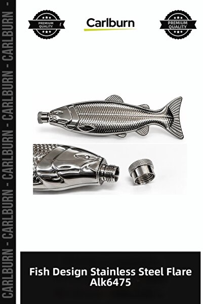 Carlburn Special Edition Gift Accessory Fish Design Stainless Steel Flask Alk...