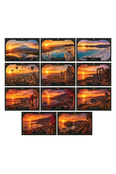 TELLGRAF Turkey Sunset Themed Postcard Set (10X15 cm 11 Pieces)