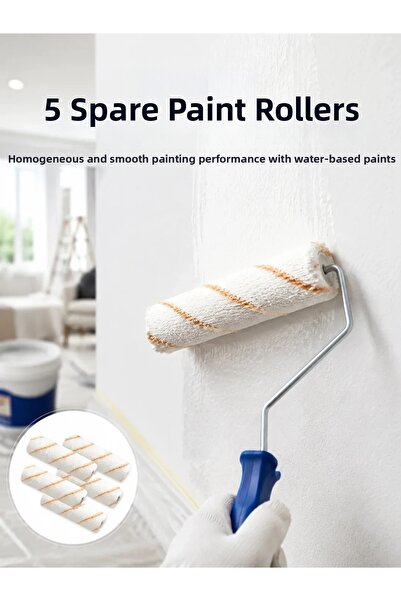 Generic Brand 5-Piece Mini Roller Paint Set Wall Ceiling Emulsion Application