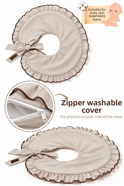 mordesign Ruffle Breastfeeding Pillow Cover, Baby Support Cushion Cover, Mate...