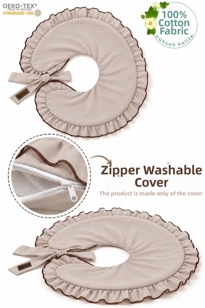 mordesign Ruffle Breastfeeding Pillow Cover, Baby Support Cushion Cover, Mate...