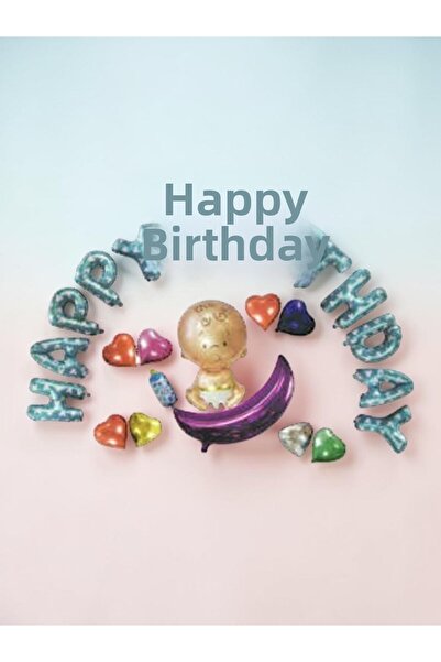Generic Brand 24 Pieces Happy Birthday Foil Balloons for Baby