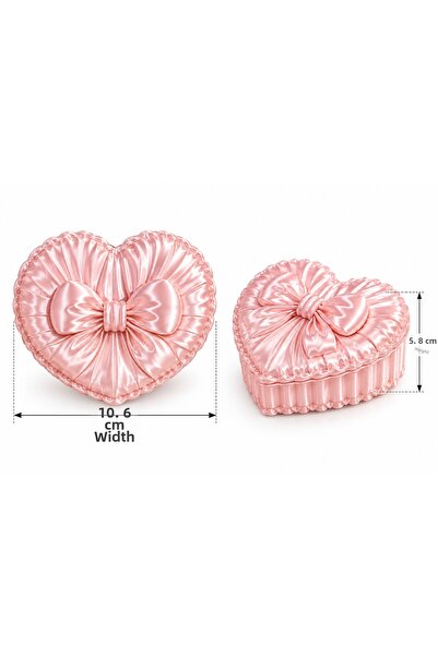 Victoria&Co Heart-Shaped Decorative Jewelry and Gem Box with Ribbon Detail