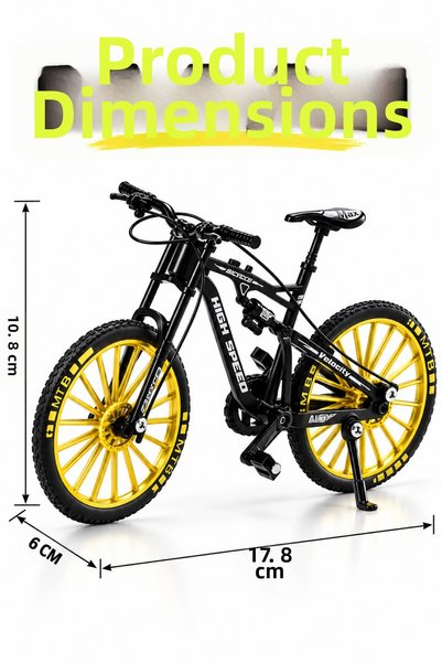 TUENGİ STORE 1:10 Metal Toy Mountain Bike Model 18cm Mini Bicycle Model with Shock Absorber Decorative Toy