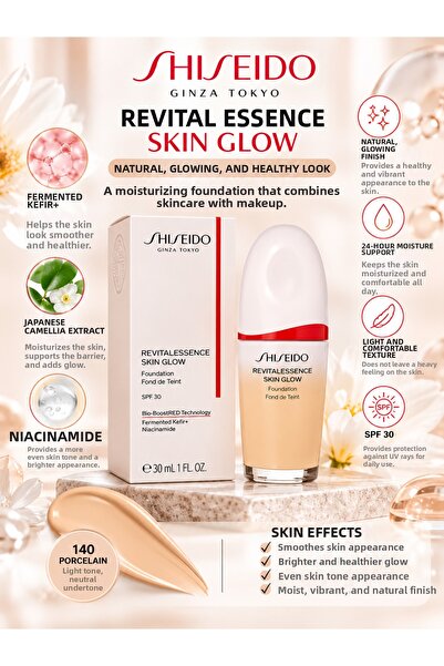 Shiseido Revitalessence Skin Glow 140 Porcelai̇n 30 ml – Skin Tone Equalizer ...