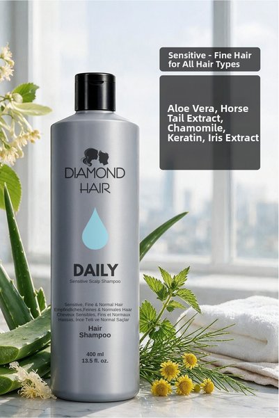 DIAMOND HAIR Shampoo Anti-Dandruff and Anti-Hair Loss Fast Hair Growth Effect Suitable for Sensitive, Fine and All Hair Types
