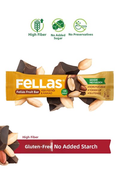 Fellas Fruit Bar - Peanut and Cocoa (35 g) X 12 Pieces