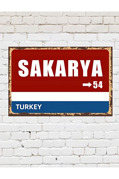 tablomaxtbx Sakarya 54 Placă Decorativă Oraș Tablou Retro MDF Tablou Lemn Sem...