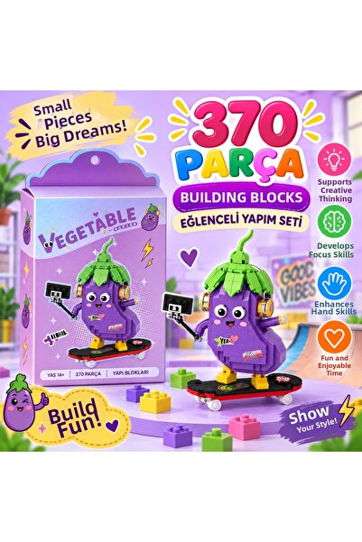 NW NessiWorld Lz-8857 Skateboarding Patlican 370 Piece Block Toy
