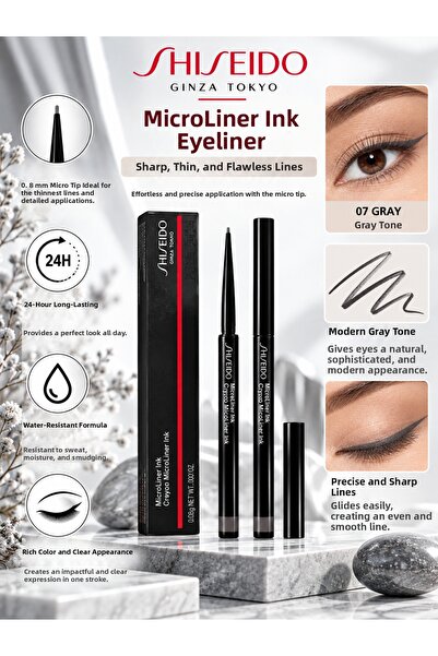 Shiseido Microliner Ink 07 Gray 0.08 g – Long-Lasting and Waterproof Micro Ti...