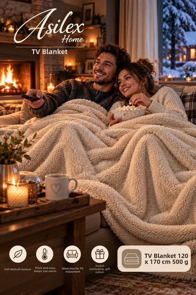 Asilex Home Collection Κουβέρτα τηλεόρασης Welsoft 120x170 εκ. Premium διπλής...