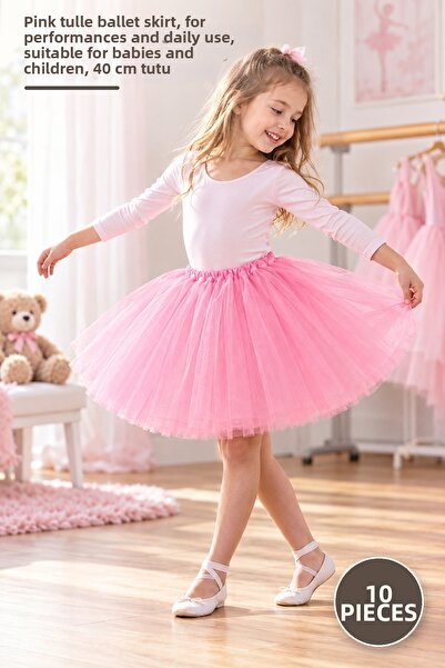 Yenilig 10 Pieces Tutu Skirts – Pink Tulle Ballet Skirt, Show and Daily Use, ...