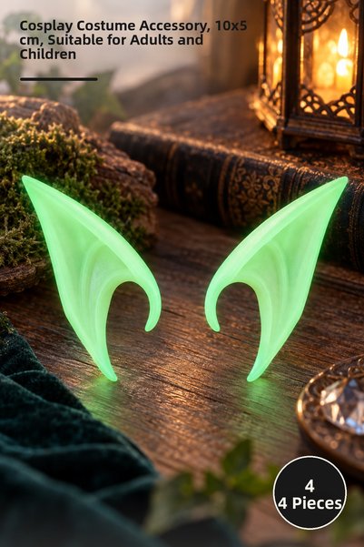 Yenilig 4 Pieces of Phosphorescent Latex Elf Ears – Glow in the Dark Cosplay ...