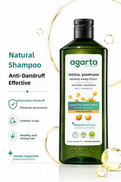 Agarta Natural Anti-Dandruff Shampoo 400 ml (Vegan, Salt Free)